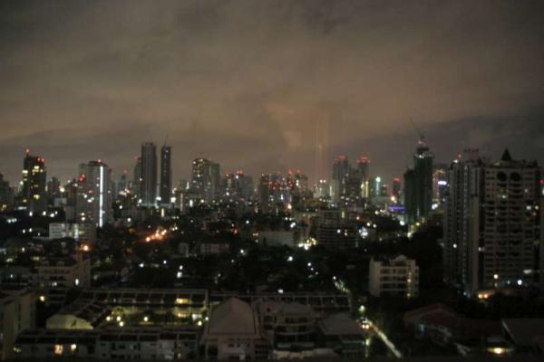 Der Blick aus unserem Hotelzimmer auf Bangkok